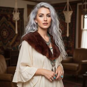 Vintage Real Mink Fur Stole w/ Satin Lining & Hooks — 32”